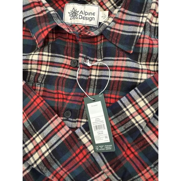 Alpine Design Men's Flannel, Large, Red/Green Nessie Plaid - Picture 2 of 3